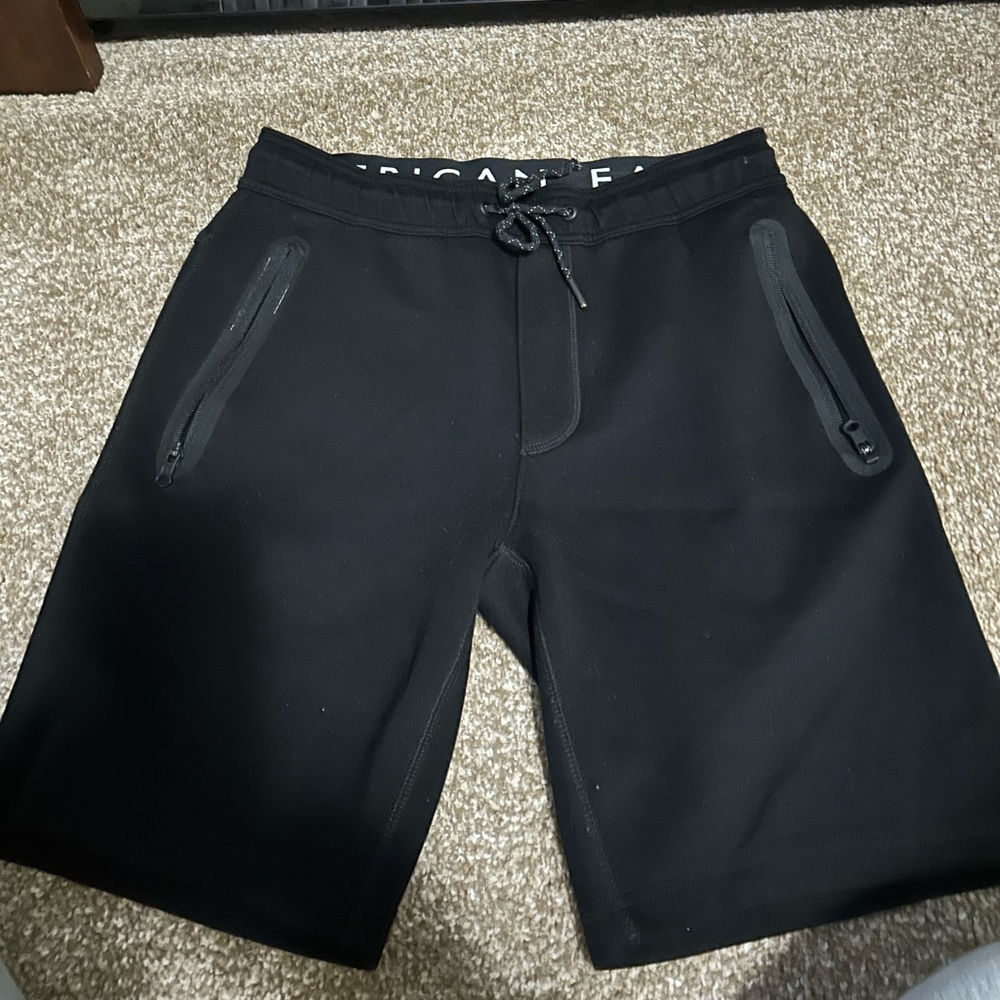 American Eagle Black Polyester Shorts